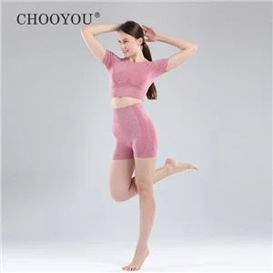 Tan-nisa Seamless Yoga kmiem qosra Top U Short Set