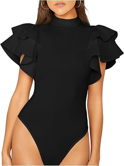 Bodysuit Skinny tal-Kmiem tal-Farfett tan-Nisa